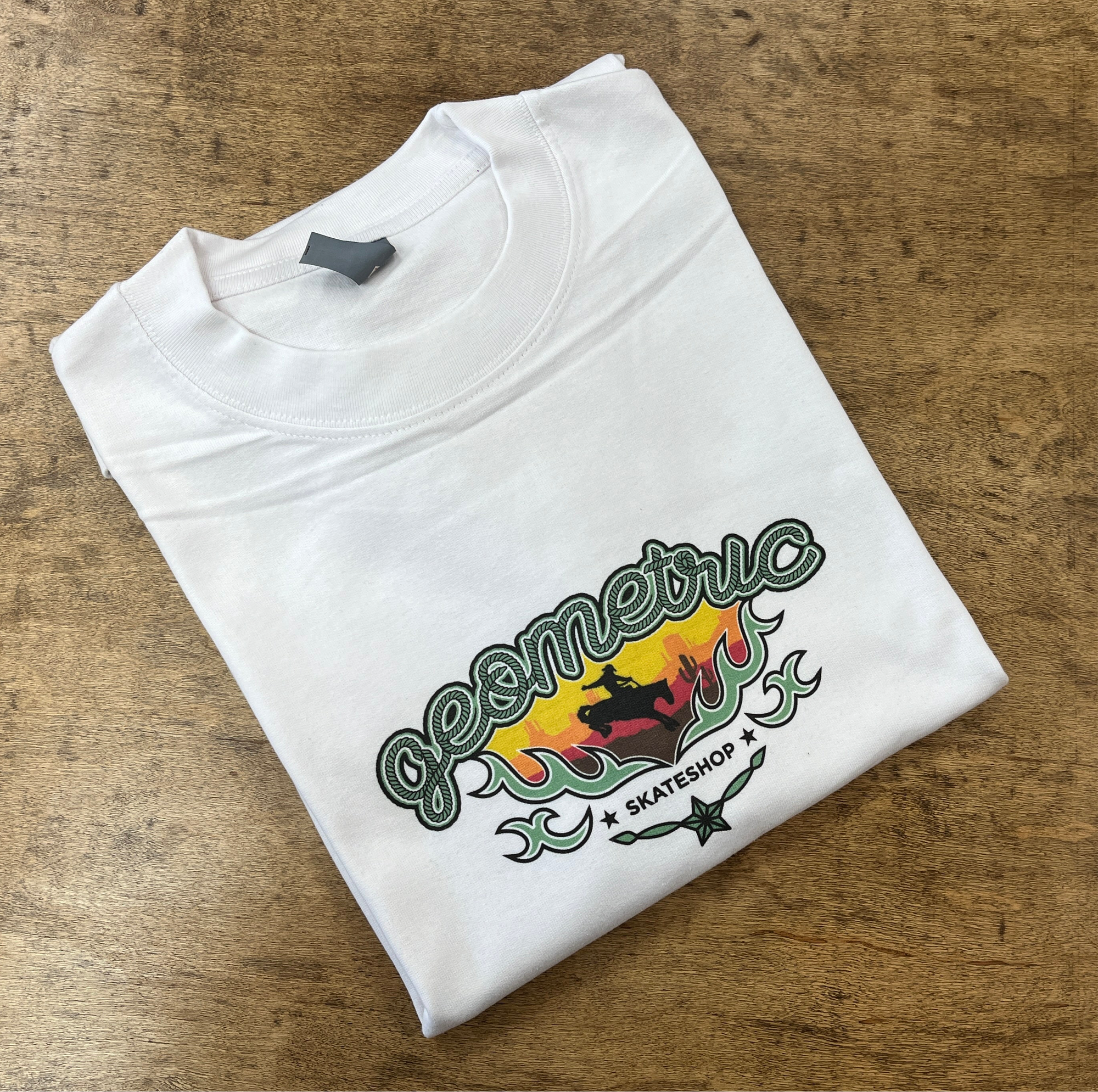 Geometric Cowboy Tee - White